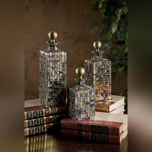 IMAX Mosaic Glass Decorative Bottles Set